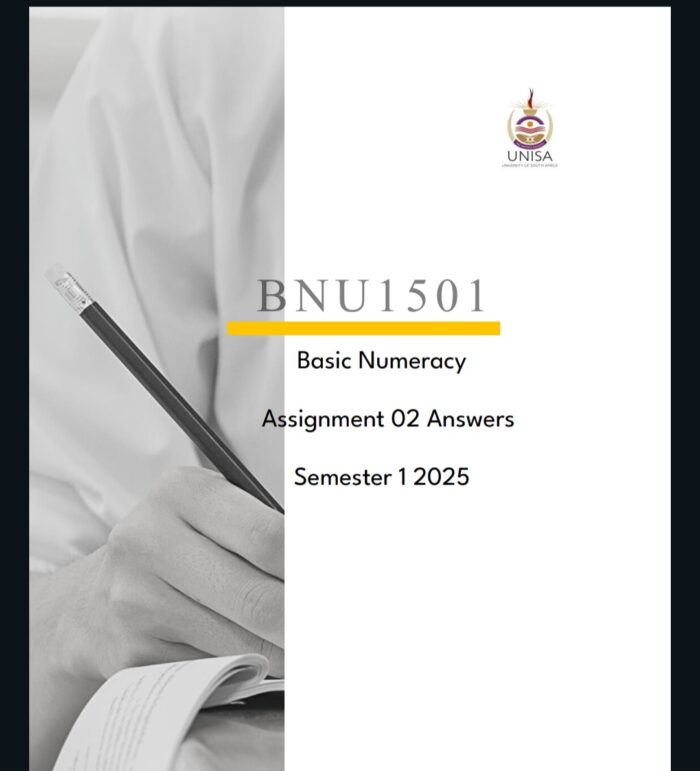 BNU1501 Assignment 02 Solutions ,Semester 1 ,2025