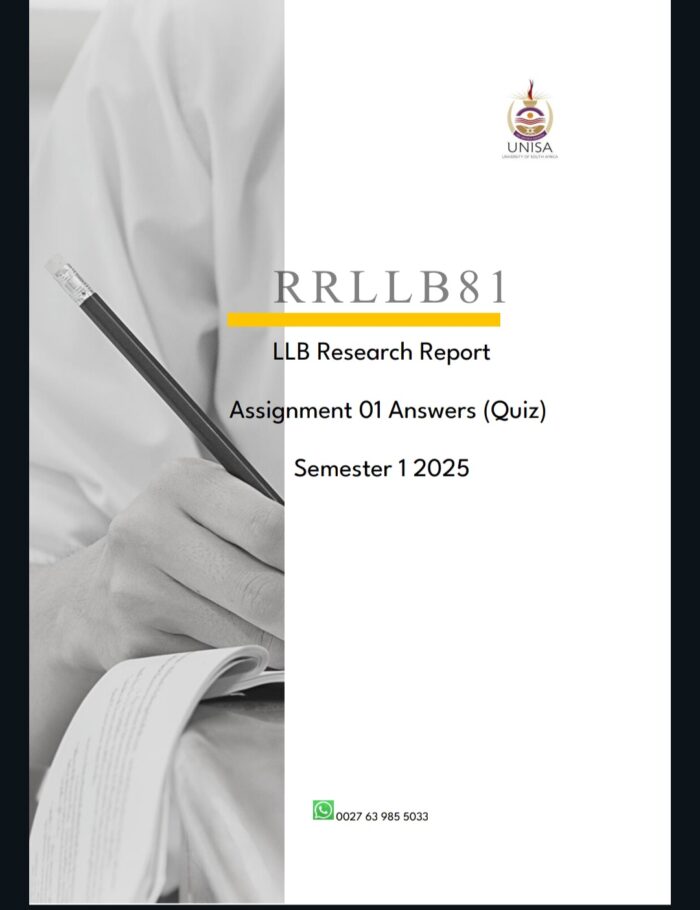 RRLLB81 Assignment 01 Solutions ,Semester 1 ,2025