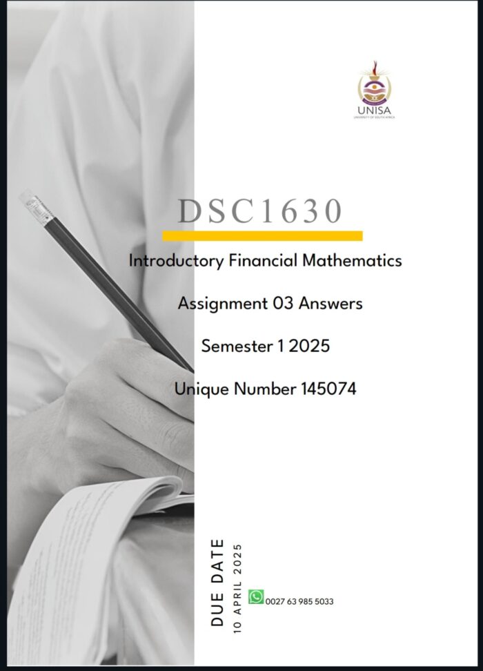 DSC1630 Assignment 03 Solutions ,Semester 1 ,2025
