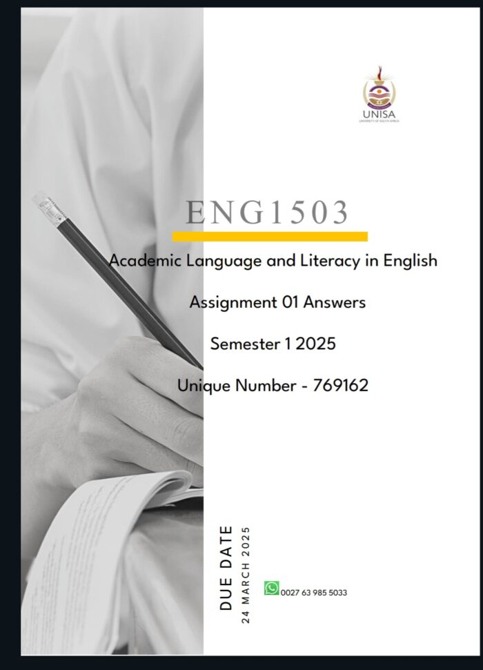 ENG1503 Assignment 01 Solutions ,Semester 1 ,2025