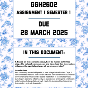 GGH2602 ASSIGNMENT 1 SEMESTER 1 2025 - FULLY ANSWERED