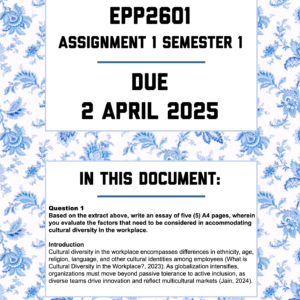 EPP2601 ASSIGNMENT 1 SEMESTER 1 2025 - FULLY ANSWERED