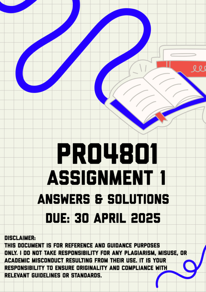 PRO4801 Assignment 1 Memo | Due 30 April 2025