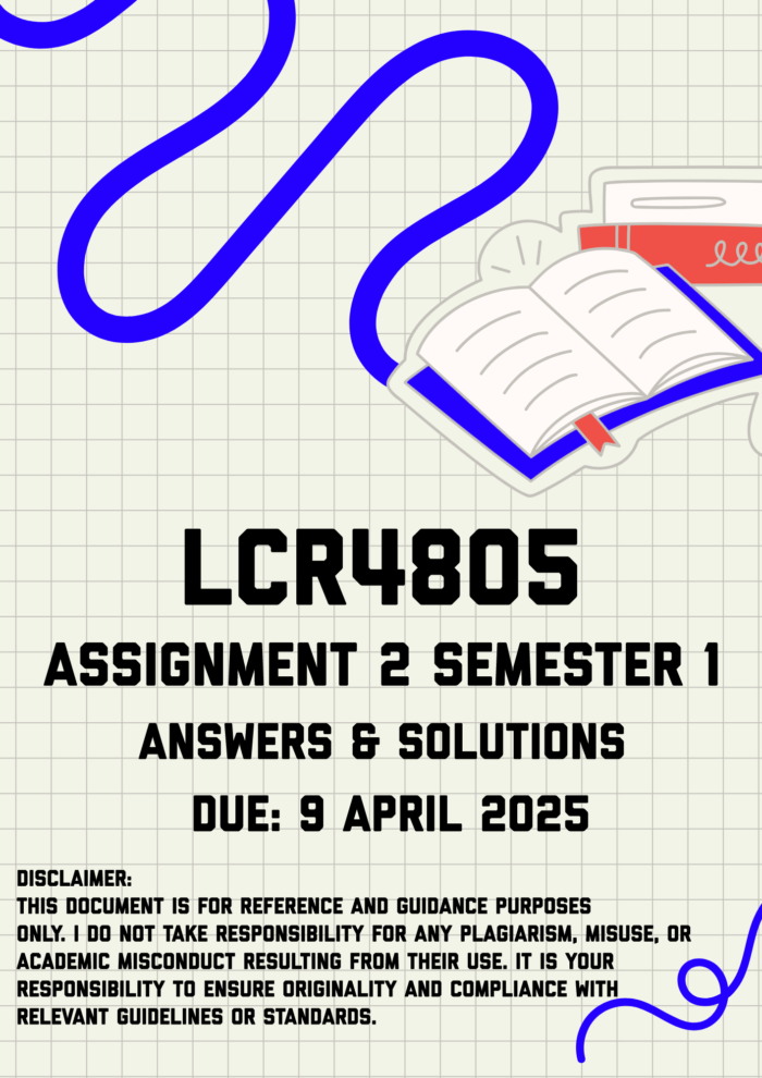 LCR4805 Assignment 2 Semester 1 Memo | Due 9 April 2025
