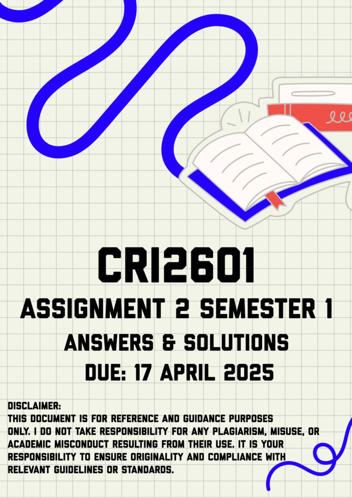 CRI2601 Assignment 2 Semester 1 Memo | Due 17 April 2025