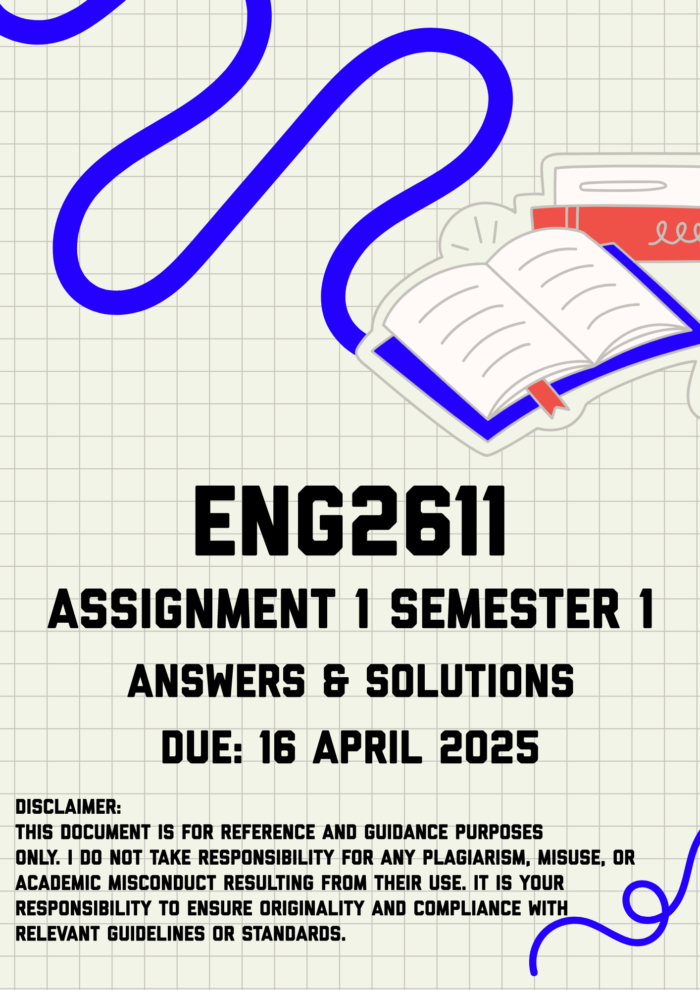 ENG2611 Assignment 1 Semester 1 Memo | Due 16 April 2025