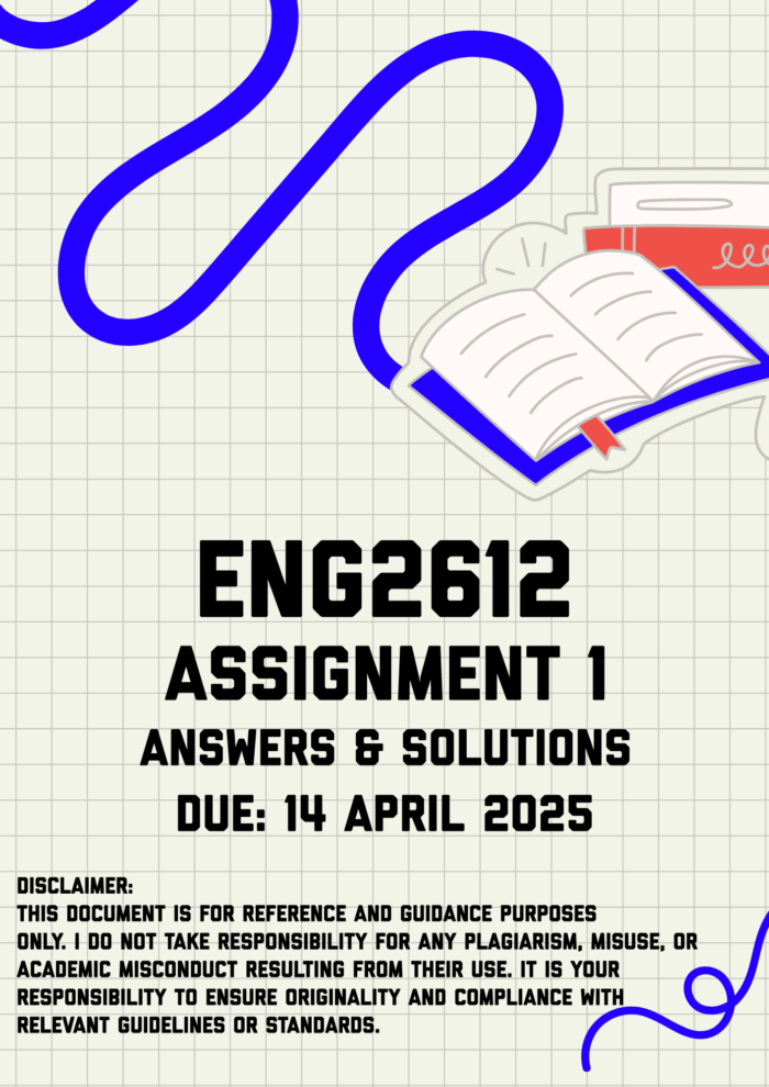ENG2612 Assignment 1 Memo | Due 14 April 2025