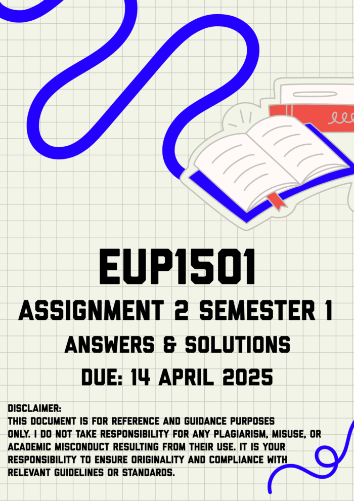 EUP1501 Assignment 2 (Newsletter) Semester 1 Memo | Due 14 April 2025