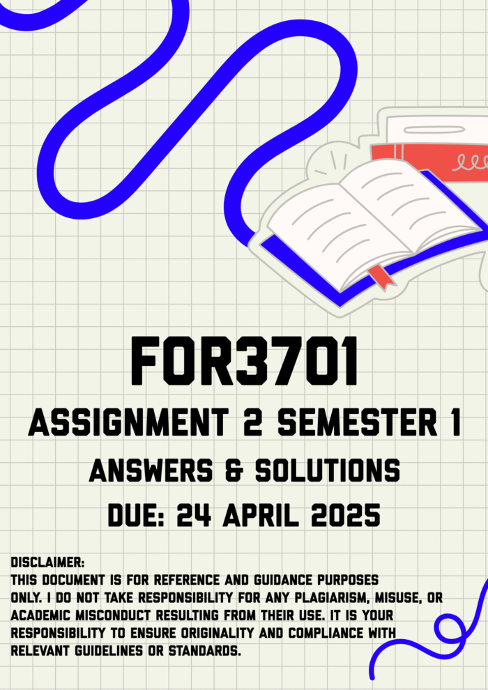 FOR3701 Assignment 2 Semester 1 Memo | Due 24 April 2025