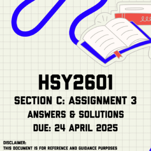 HSY2601 Section C: Assignment 3 Memo | Due 24 April 2025