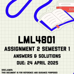 LML4801 Assignment 2 Semester 1 Memo | Due 25 April 2025