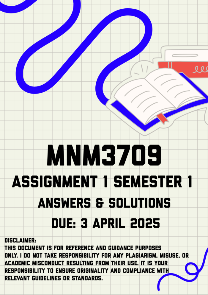 MNM3709 Assignment 1 Semester 1 Memo | Due 3 April 2025