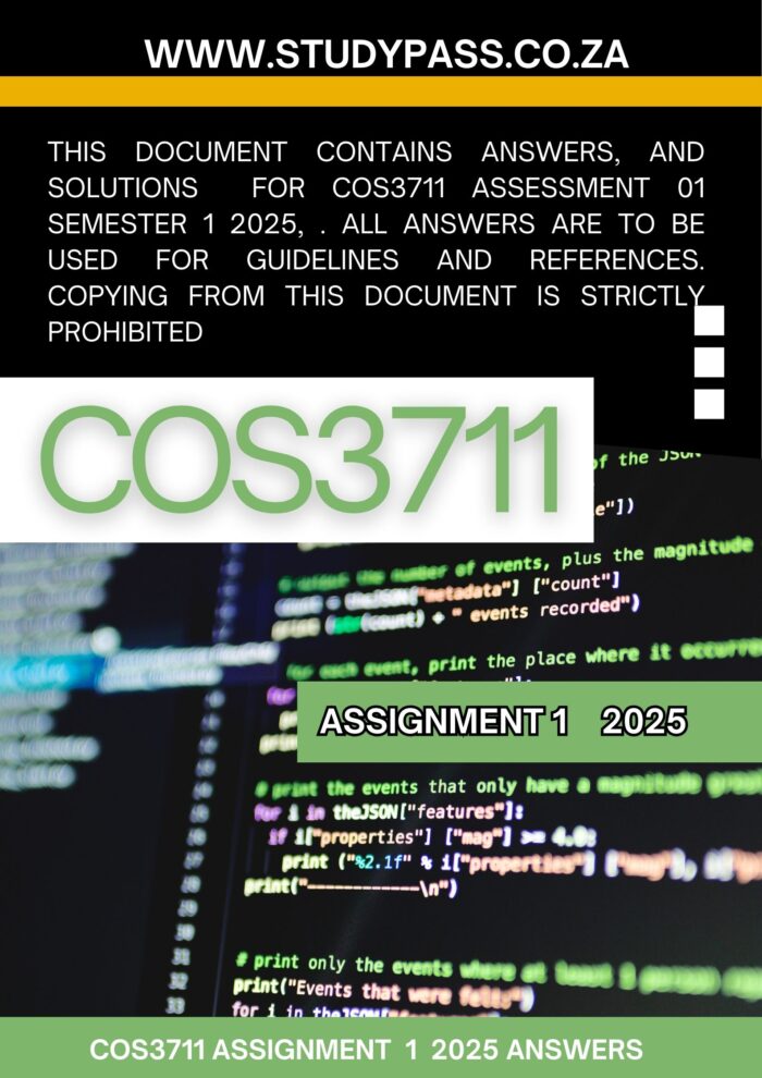 COS3711 Assignment 1 2025 Complete Answers {2025}