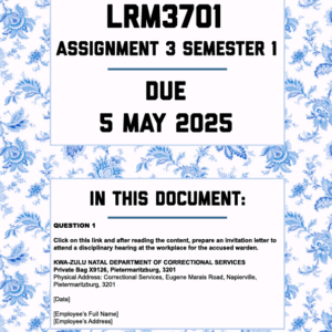 LRM3701 Assignment 3