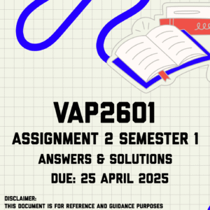 VAP2601 Assignment 2 Semester 1 Memo | Due 25 April 2025