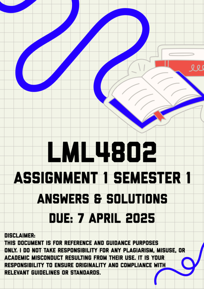 LML4802 Assignment 1 Semester 1 Memo | Due 7 April 2025