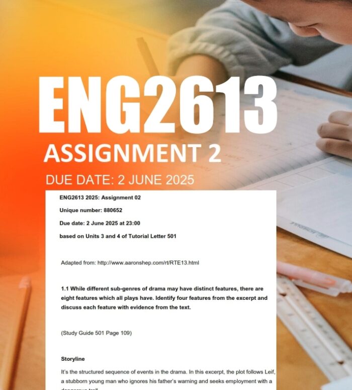 ENG2613 Assignment 2 2025 - Due 2 June 2025