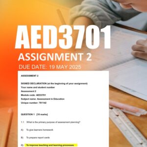 AED3701 Assignment 2 2025 - Due 19 May 2025