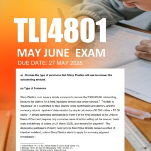 TLI4801 May June Exam Portfolio - Due 27 May 2025