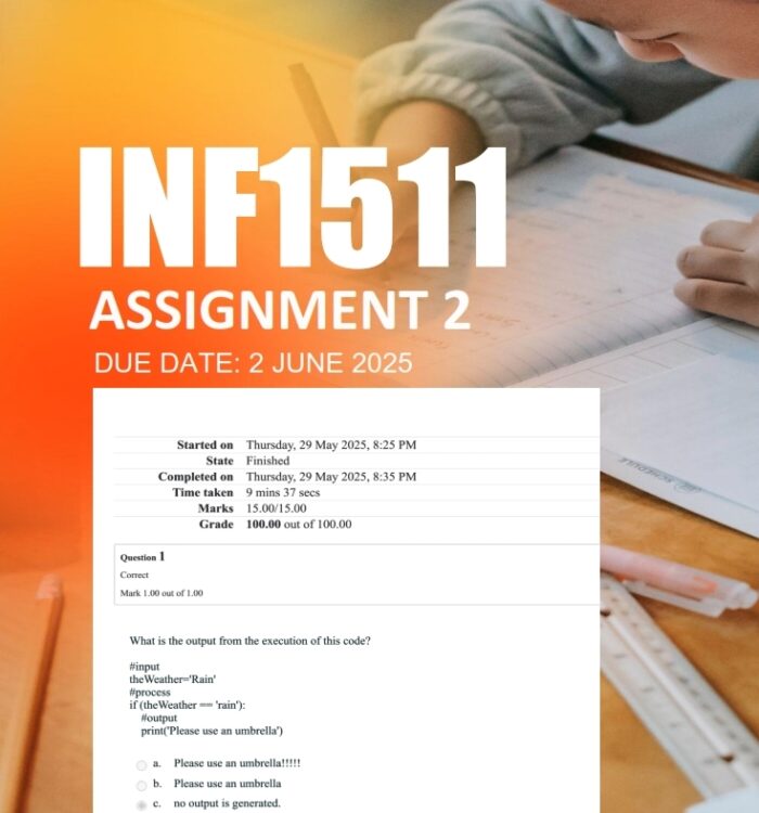 INF1511 Assignment 2 2025 - Due 2 June 2025