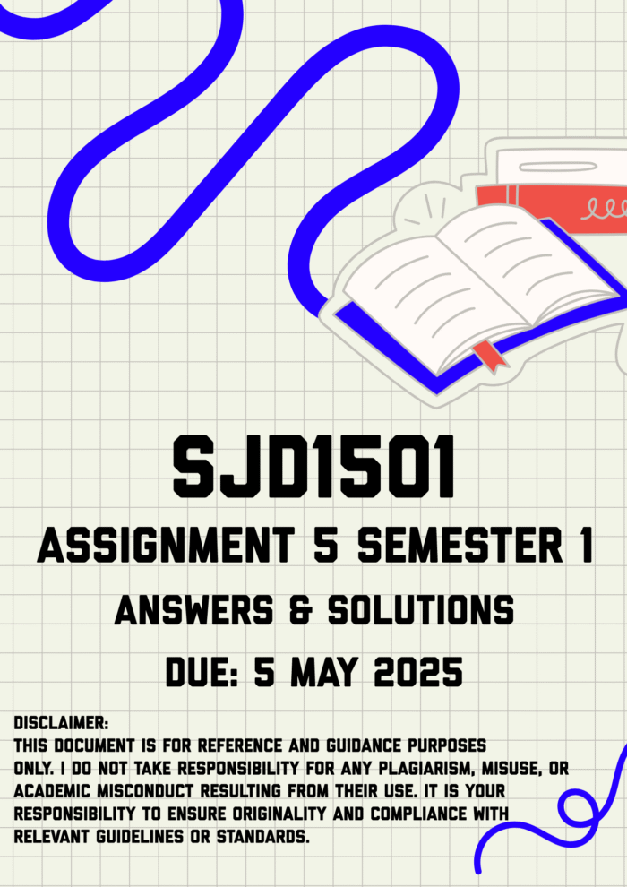 SJD1501 Assignment 5 Semester 1 Memo | Due 5 May 2025