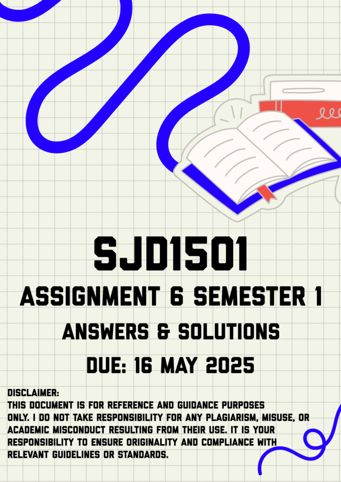 SJD1501 Assignment 6 Semester 1 Memo | Due 16 May 2025