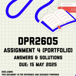 DPR2605 Assignment 4 (Portfolio) Semester 1 Memo | Due 15 May 2025