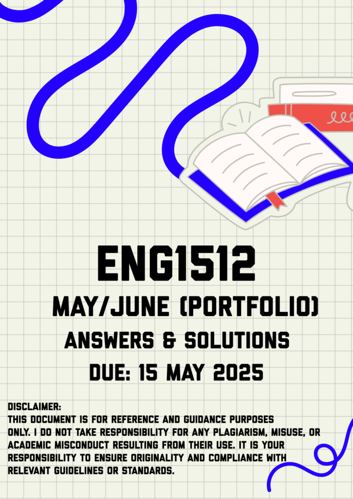 ENG1512 May/June (Portfolio) Memo | Due 15 May 2025