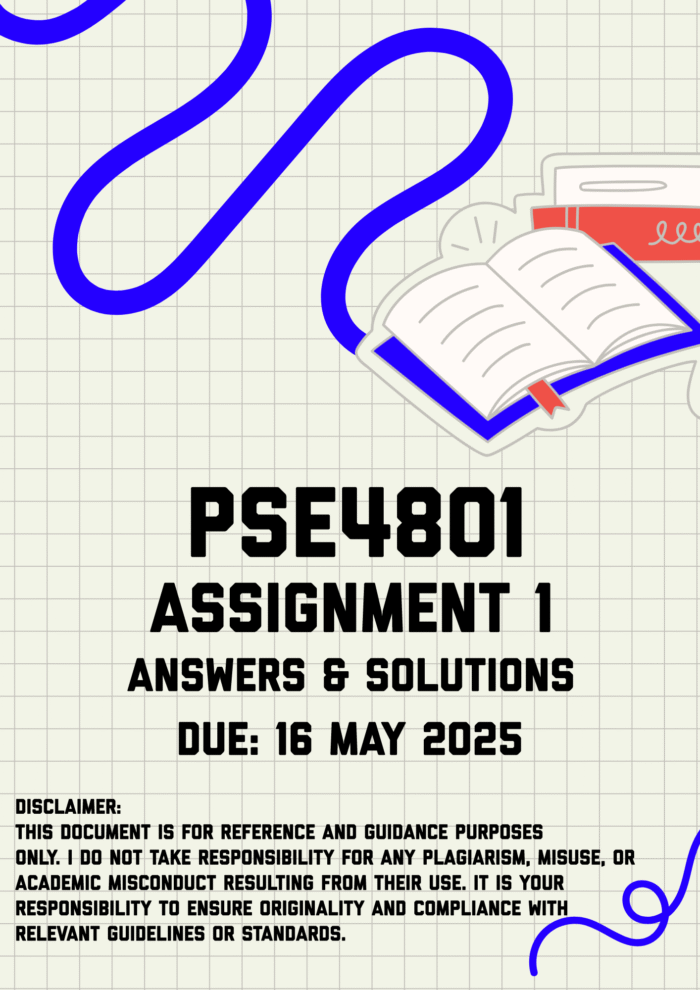 PSE4801 Assignment 1 Memo | Due 15 May 2025