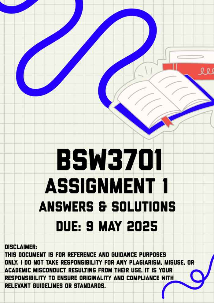BSW3701 Assignment 1 Memo | Due 9 May 2025