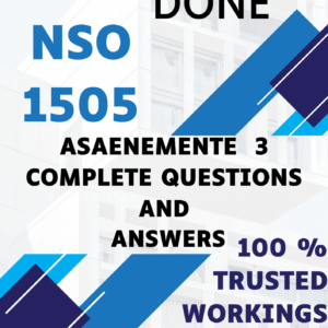 NSO1505 Asaenemente 3 POTFOLIO (COMPLETE ANSWERS) SEMESETARA 1 2025 - DUE April 2025; 100% TRUSTED Complete, trusted solutions and explanations. MULTIPLE CHOICE,ASSURED EXCELLENCE
