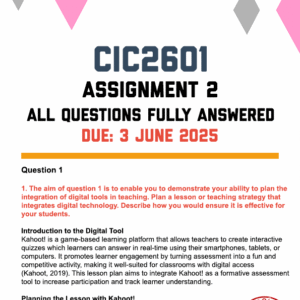 CIC2601 ASSIGNMENT 2 2025 - FULLY ANSWERED (DUE 3 JUNE 2025)