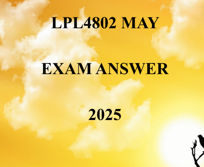 LPL4802 May/June 2025 EXAM QUESTIONS AND ANSWERS