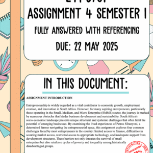 ETP3701 Assignment 4 Semester 1 2025 - Fully Answered With Referencing | Due 22 May 2025