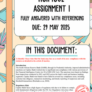 RSK4802 Assignment 1 Memo | Due 29 May 2025