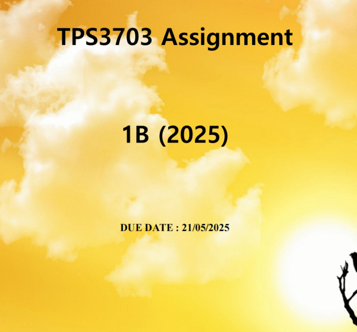 TPS3703 ASSIGNMENT 1B (21/05/2025) ANSWERS AND REFERENCES