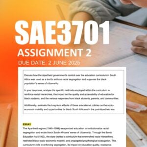 SAE3701 Assignment 2 2025 Due 2 June 2025