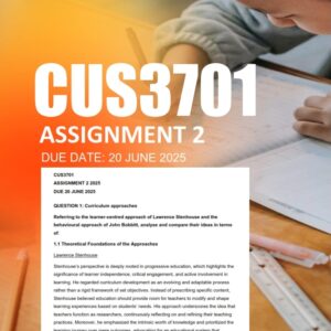 CUS3701 Assignment 2 2025 Due 20 June 2025