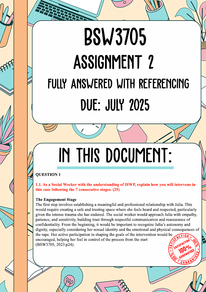 BSW3705 Assignment 2 Memo | Due July 2025