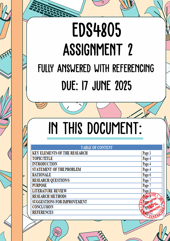 EDS4805 Assignment 2 Memo | Due 17 June 2025