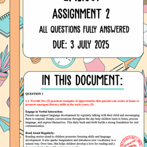 EML1501 Assignment 2 Memo | Due 3 July 2025