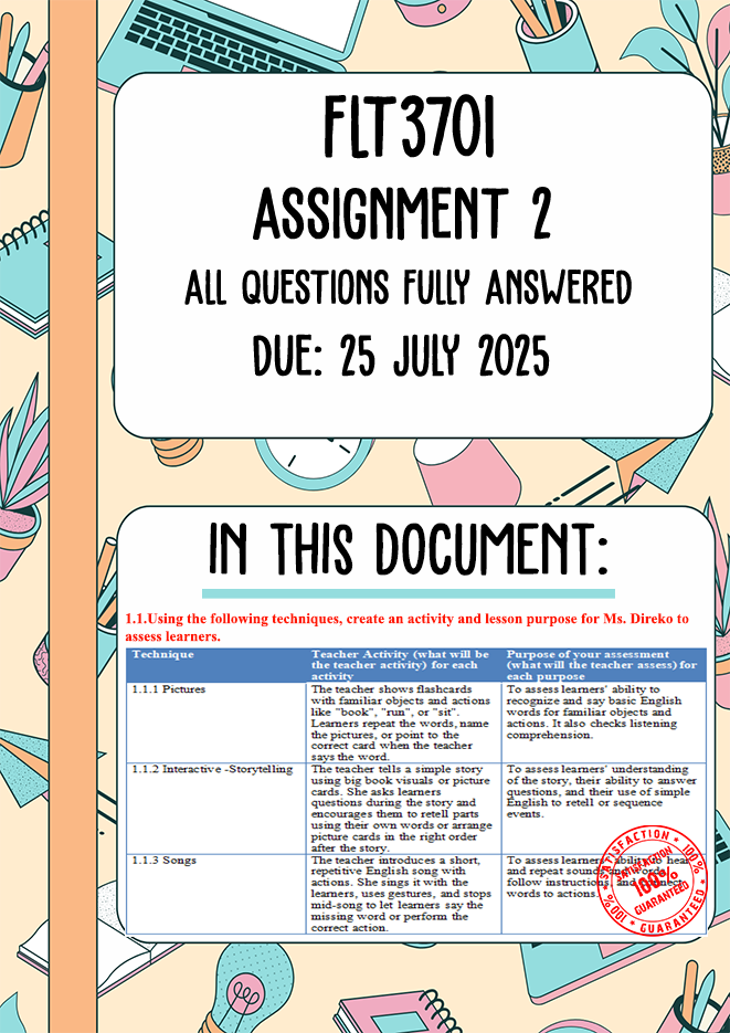 FLT3701 Assignment 2 Memo | Due 25 July 2025