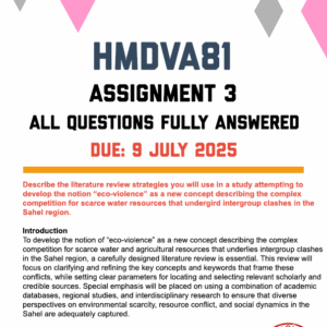 HMDVA81 ASSIGNMENT 3 2025 - FULLY ANSWERED (DUE 9 JULY 2025)