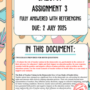 SAE3701 Assignment 3 Memo | Due 2 July 2025