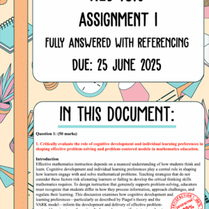HED4813 Assignment 1 Memo | Due 25 June 2025