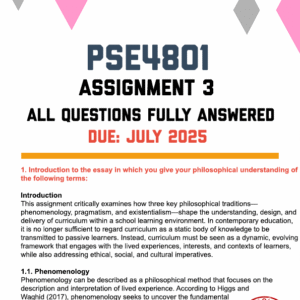 PSE4801 ASSIGNMENT 3 2025 - FULLY ANSWERED (DUE JULY 2025)