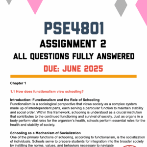 PSE4801 ASSIGNMENT 2 2025 - FULLY ANSWERED (DUE JUNE 2025)