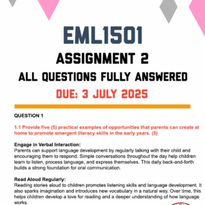 EML1501 ASSIGNMENT 2 2025 - FULLY ANSWERED (DUE 4 JULY 2025)
