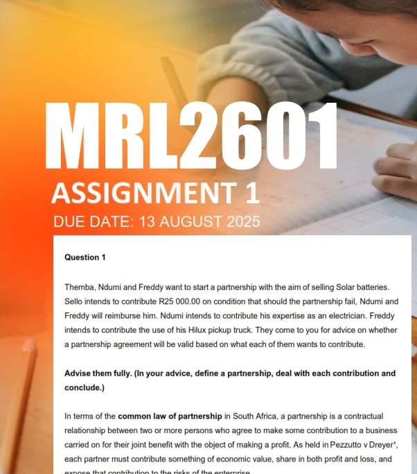 MRL2601 Assignment 1 2025 - Due 13 August 2025