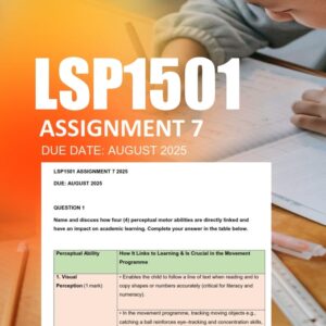 LSP1501 Assignment 7 2025 Due 1 August 2025
